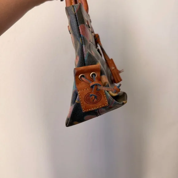 Y2K Vintage Dooney & Bourke Crayon Heart Coated Canvas Mini Top Handle - Picture 5 of 9